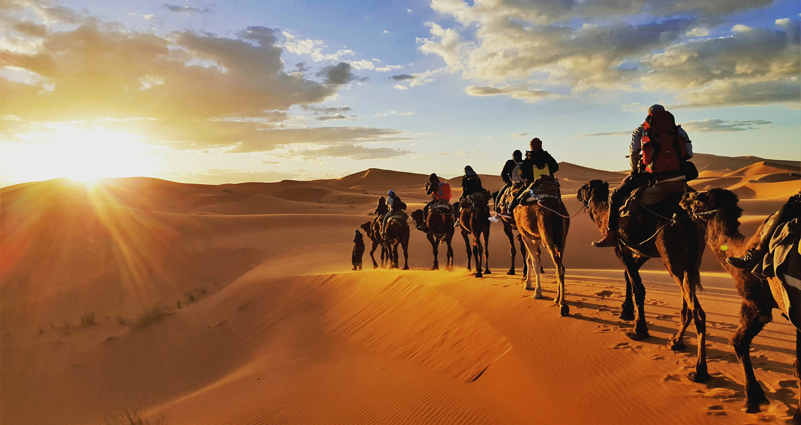 camel caravan in the desert Sahara Morrocco a group of people riding camels in the desert Morocco Africa